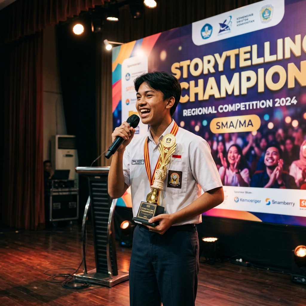 Annisa Juara 1 Lomba Storytelling Bahasa Inggris